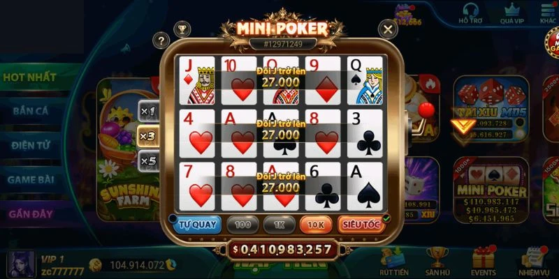 Nổ hũ mini Poker QQ88